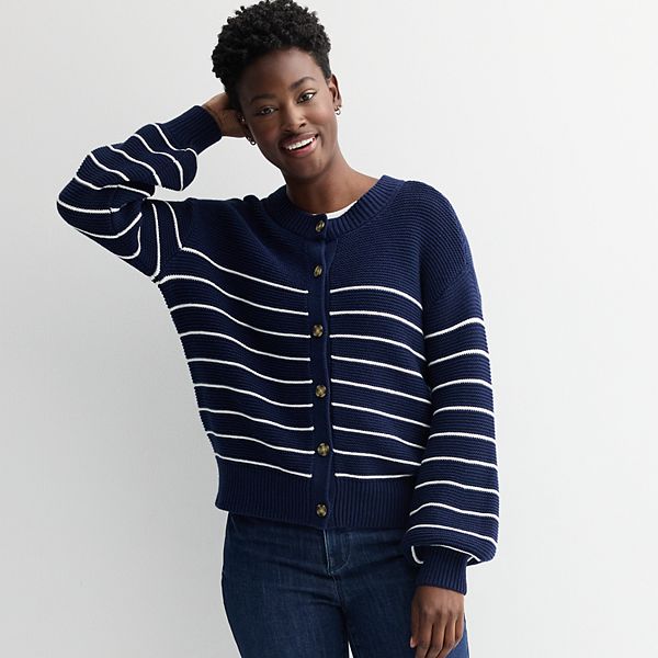 Женский кардиган с пуговицами и рукавами-фонариками Sonoma Goods For Life, Navy White Stripe
Женский кардиган с пуговицами и рукавами-фонариками Sonoma Goods For Life, Navy White Stripe