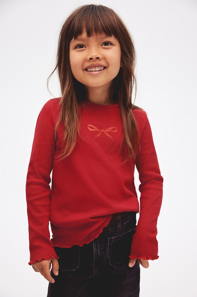 Рубашка из джерси с принтом H&M, красный 
Рубашка из джерси с принтом H&M, красный