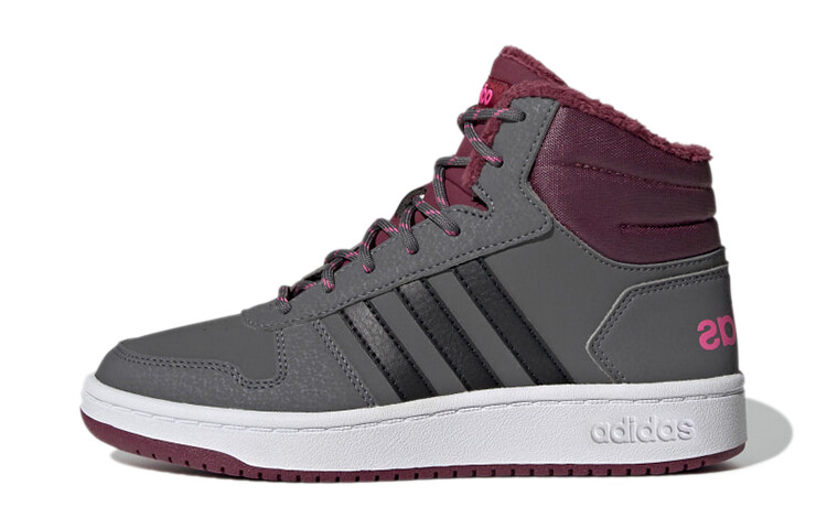 Баскетбольные кроссовки Hoops 2.0 Kids, детские, среднего размера, холодный серый/виноградно-фиолетовый Adidas Neo