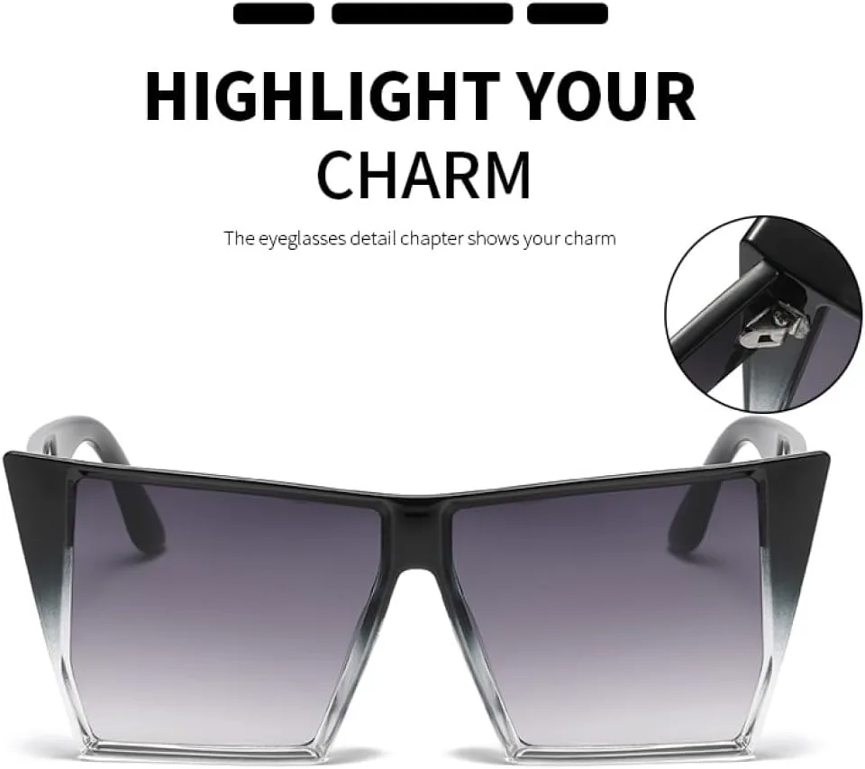 Женские солнцезащитные очки MUTYNE увеличенного квадратного размера, модные, с линзами-гелем, градиентными линзами, защита от УФ-излучения UV400, White Black
Женские солнцезащитные очки MUTYNE увеличенного квадратного размера, модные, с линзами-гелем, градиентными линзами, защита от УФ-излучения UV400, White Black