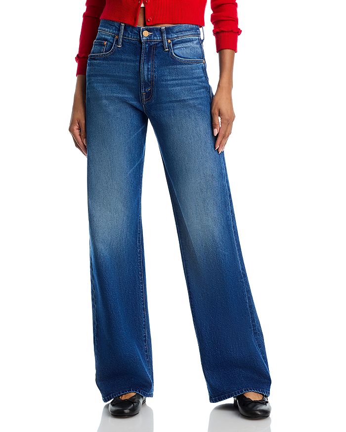 Джинсы с высокой посадкой The Lasso Sneak в цвете Bunny Hop MOTHER, синий 
Джинсы с высокой посадкой The Lasso Sneak в цвете Bunny Hop MOTHER, синий