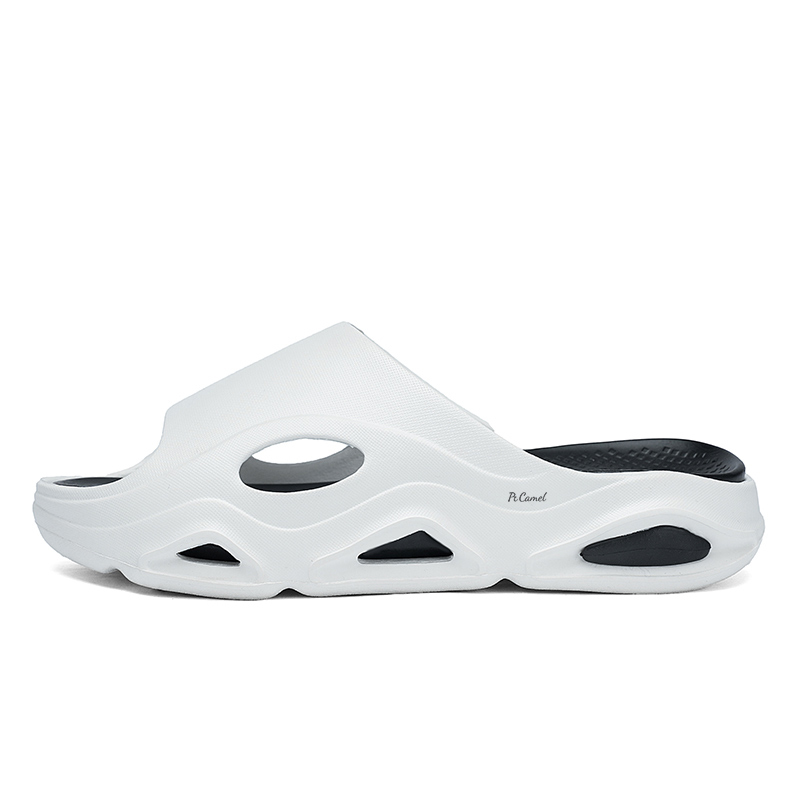 PROTECTCAMEL Скользостойкие износостойкие массажные шлепанцы мужские бело-черные, цвет White Black 
PROTECTCAMEL Скользостойкие износостойкие массажные шлепанцы мужские бело-черные, цвет White Black