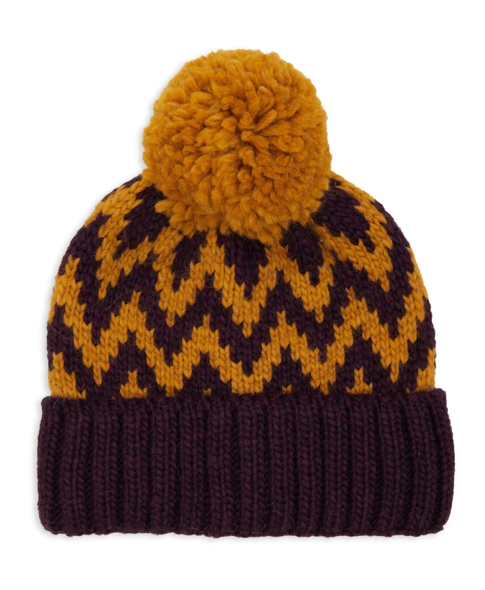 Универсальная фиолетовая шапка-бини с застежкой-конвертом, помпоном и зигзагообразным узором. Gallo, мультиколор
Универсальная фиолетовая шапка-бини с застежкой-конвертом, помпоном и зигзагообразным узором. Gallo, мультиколор