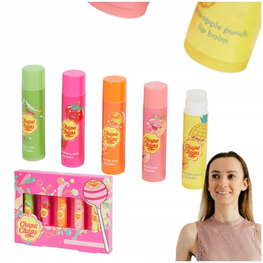 Подарочный набор из 5 бальзамов для губ со вкусом леденцов Chupa Chups
Подарочный набор из 5 бальзамов для губ со вкусом леденцов Chupa Chups