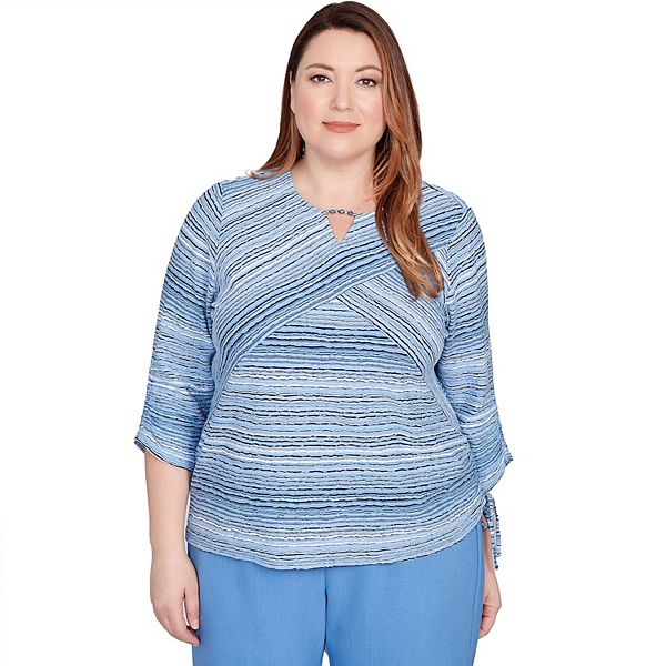 Топ Plus size в полоску с текстурным принтом Alfred Dunner
Топ Plus size в полоску с текстурным принтом Alfred Dunner