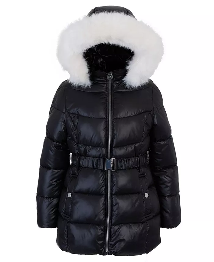 Стеганая куртка с поясом для больших девочек Michael Kors, черный
Стеганая куртка с поясом для больших девочек Michael Kors, черный