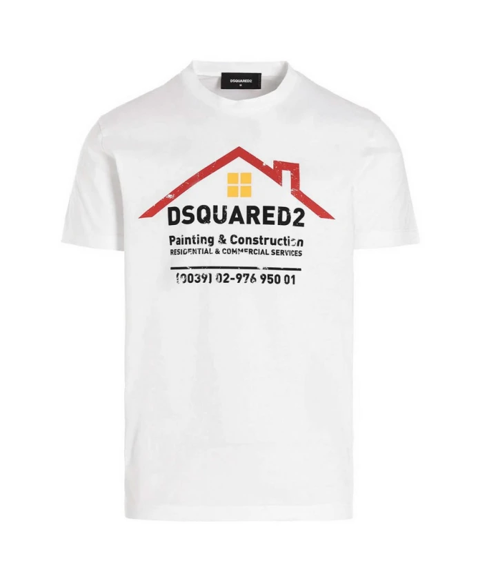 Белая хлопковая футболка Dsquared2, белый
Белая хлопковая футболка Dsquared2, белый