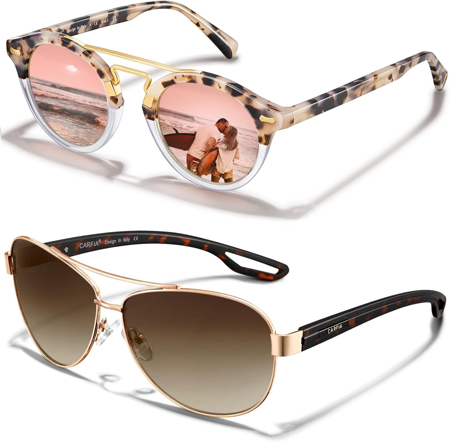 Легкие ретро-солнцезащитные очки CARFIA в стиле «пилот» для женщин, поляризованные, с защитой от УФ-излучения, модные солнцезащитные очки для вождения на открытом воздухе, металлическая оправа
Легкие ретро-солнцезащитные очки CARFIA в стиле «пилот» для женщин, поляризованные, с защитой от УФ-излучения, модные солнцезащитные очки для вождения на открытом воздухе, металлическая оправа