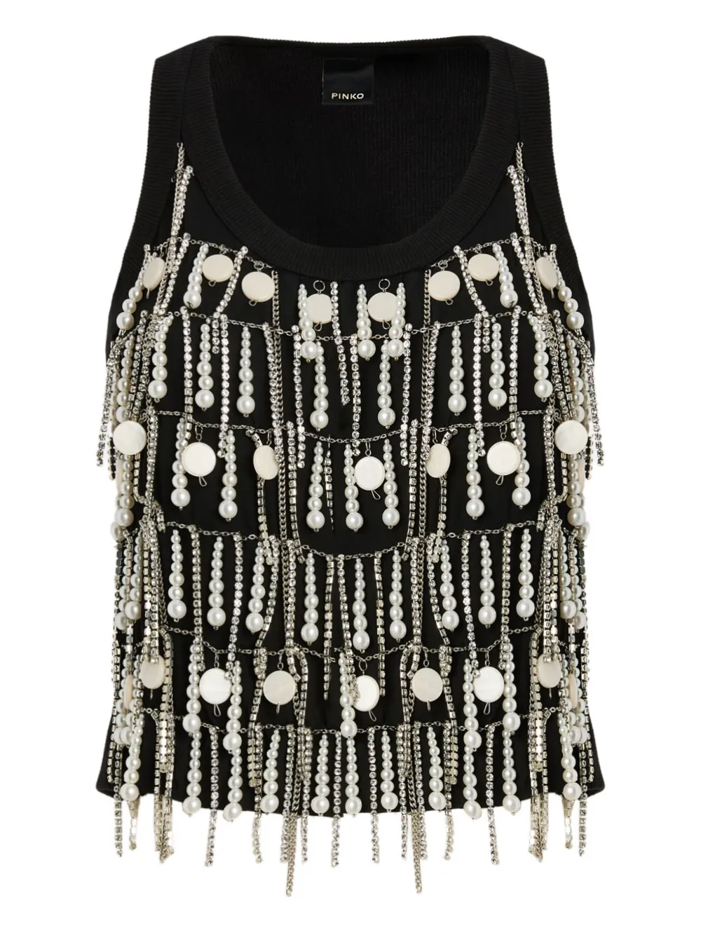 Топ с жемчужной цепочкой Pinko, черный
Топ с жемчужной цепочкой Pinko, черный