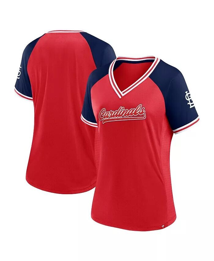Женская красная футболка с v-образным вырезом St. Louis Cardinals Glitz and Glam League Diva Raglan Fanatics, красный
Женская красная футболка с v-образным вырезом St. Louis Cardinals Glitz and Glam League Diva Raglan Fanatics, красный