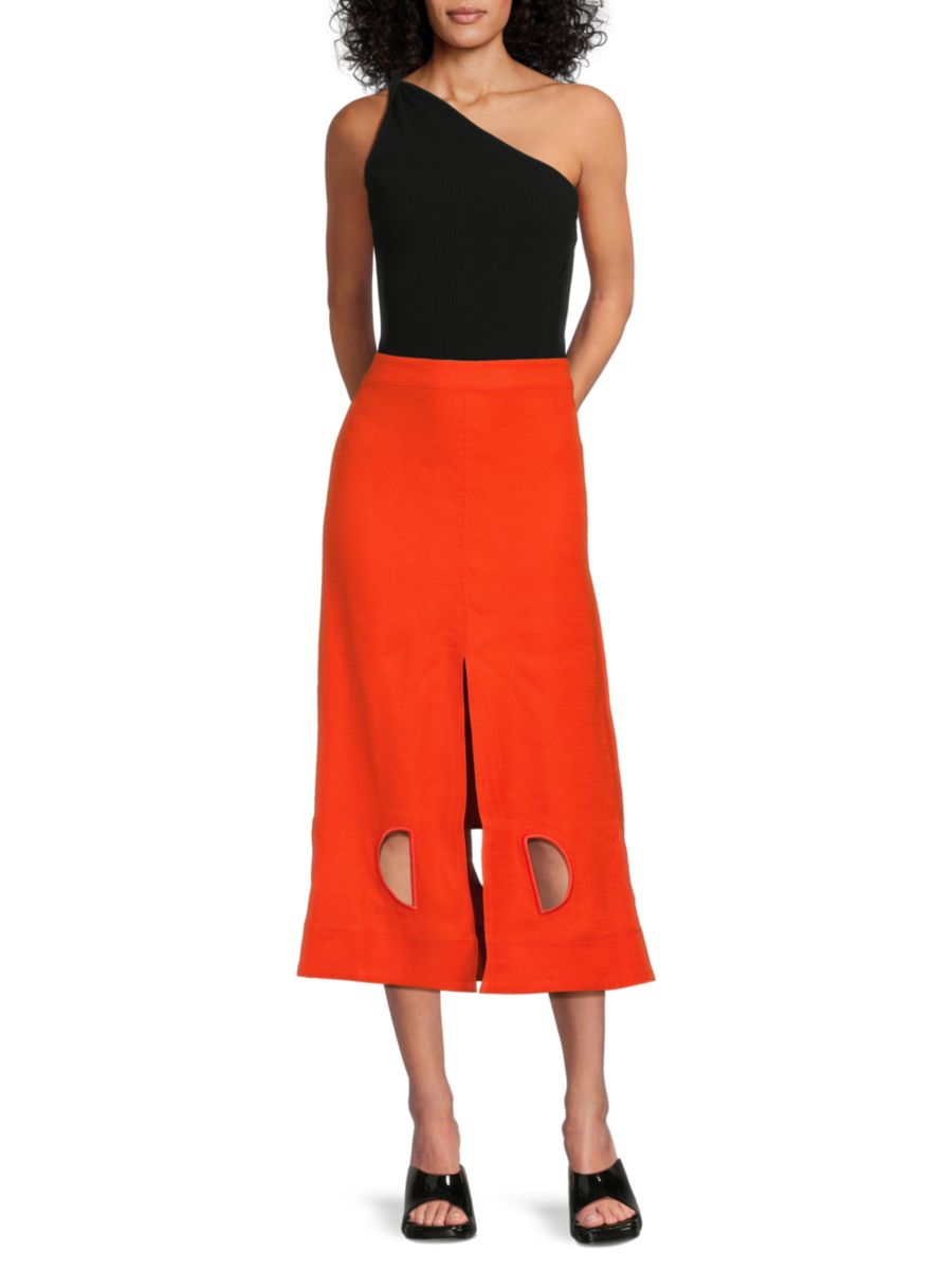 Юбка миди Jade из смесовой льняной ткани Tanya Taylor, оранжевый
Юбка миди Jade из смесовой льняной ткани Tanya Taylor, оранжевый