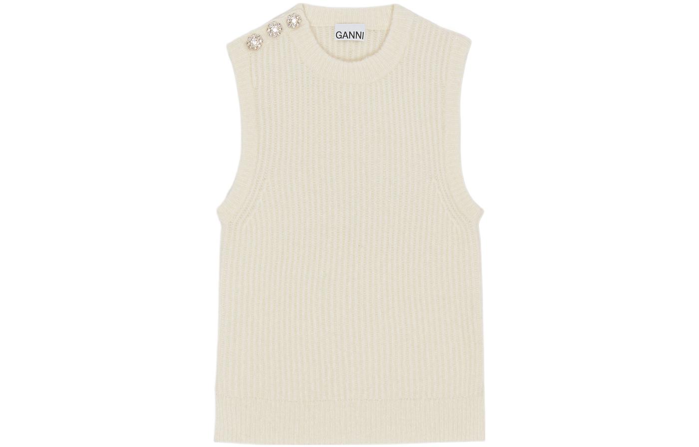 Футболка-майка женская белая GANNI
Футболка-майка женская белая GANNI