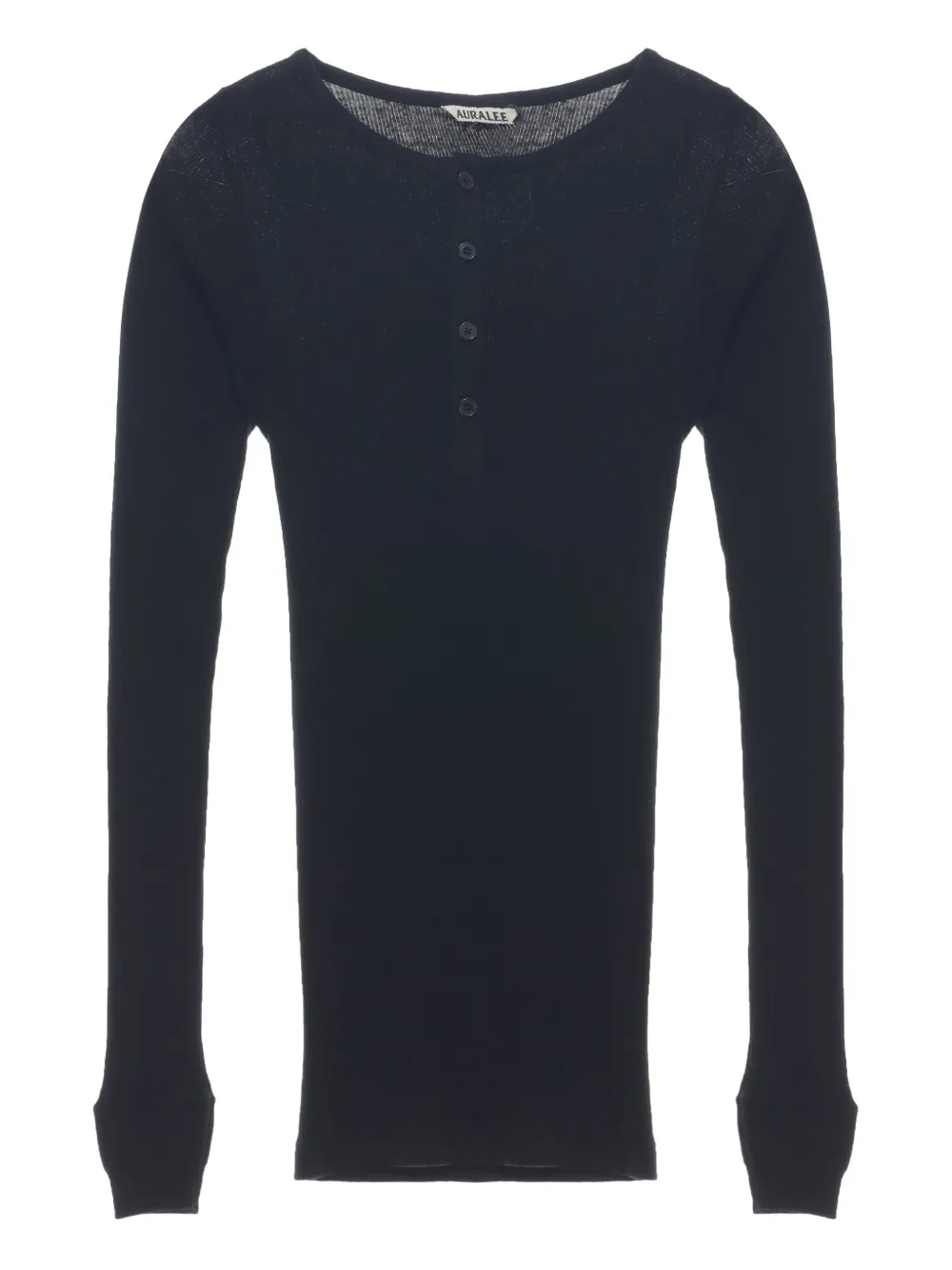 Топ хенли с длинными рукавами Auralee, черный
Топ хенли с длинными рукавами Auralee, черный