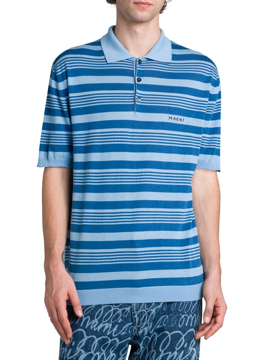 Полосатая рубашка-поло Marni, цвет Azure Blue
Полосатая рубашка-поло Marni, цвет Azure Blue