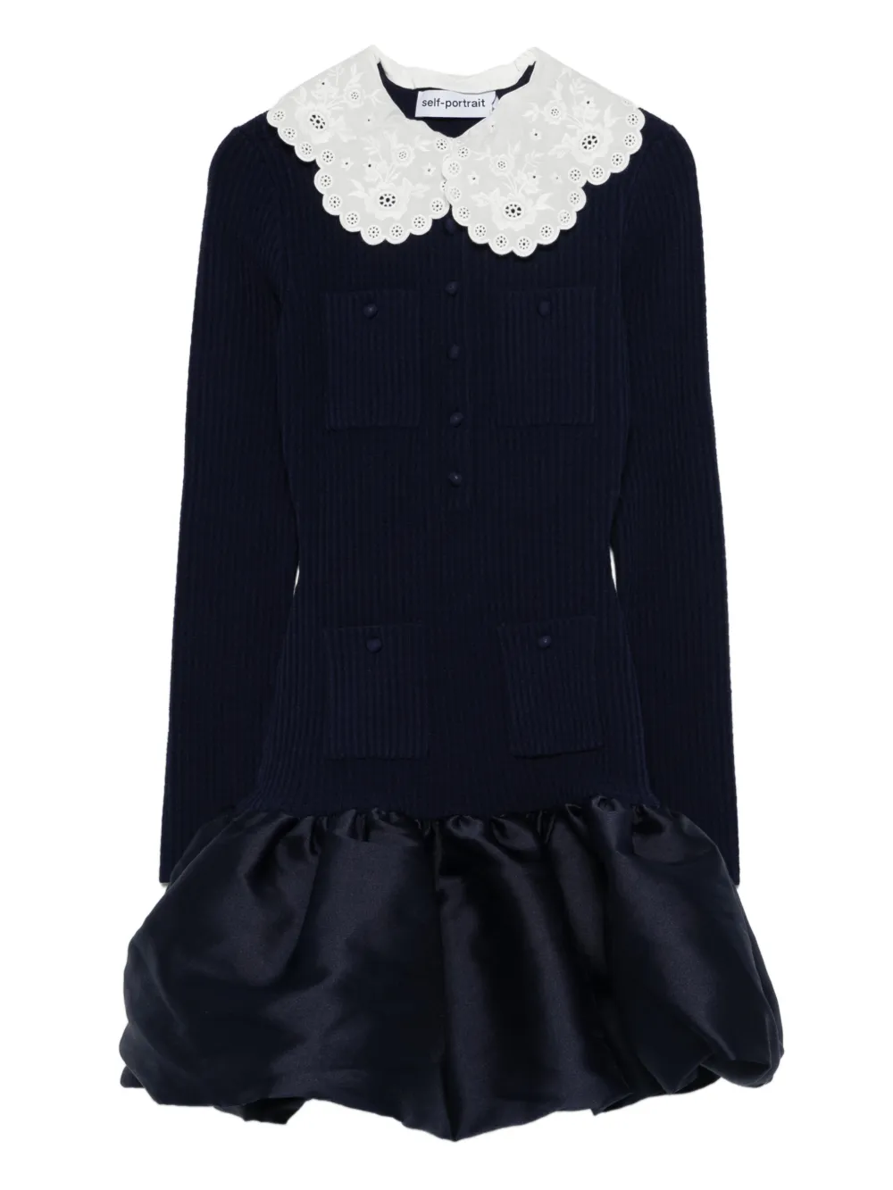 Мини-платье с карманами и воротником с зубчатым краем Self-Portrait, синий
Мини-платье с карманами и воротником с зубчатым краем Self-Portrait, синий