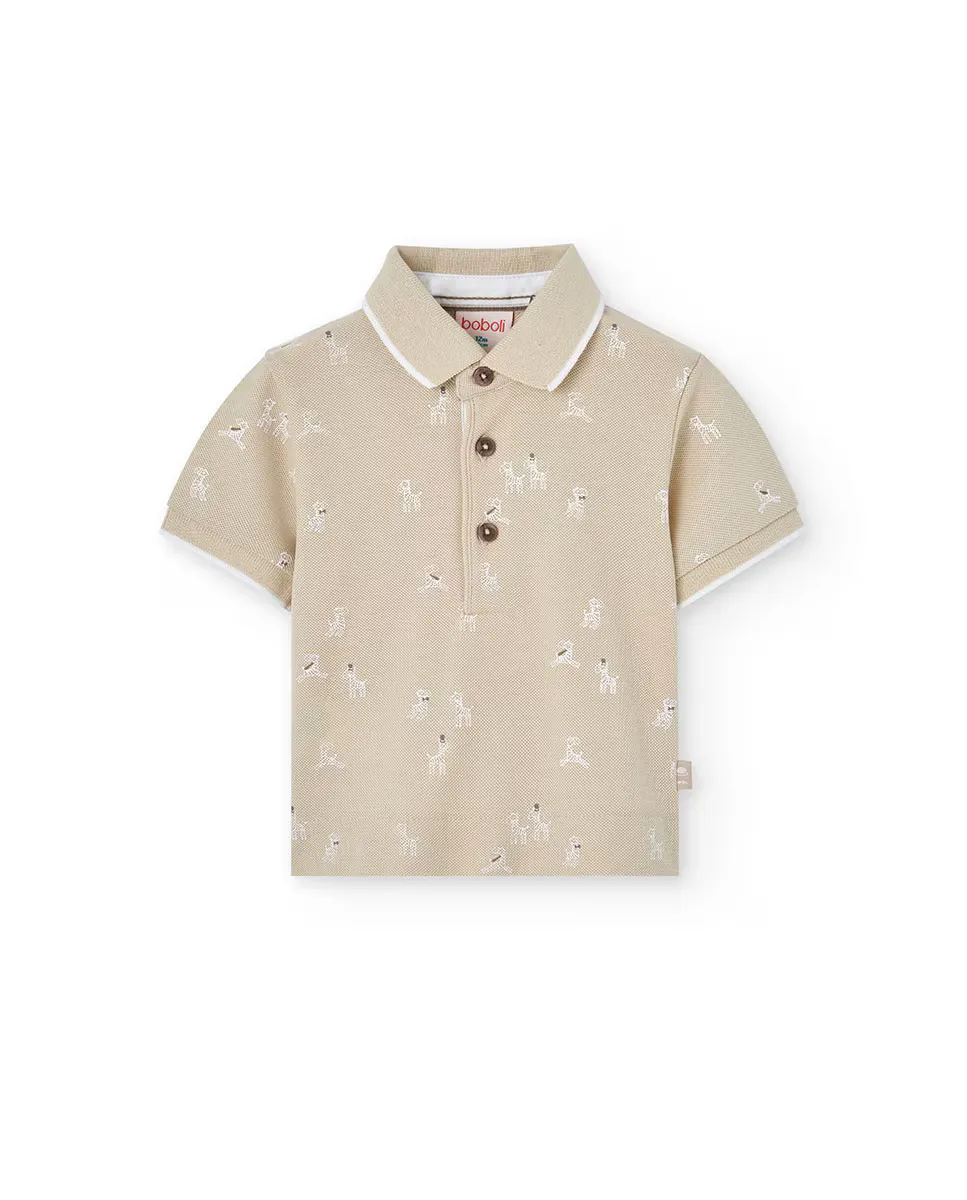 Рубашка поло из хлопка для мальчиков с фантазийным принтом Boboli, бежевый
Рубашка поло из хлопка для мальчиков с фантазийным принтом Boboli, бежевый