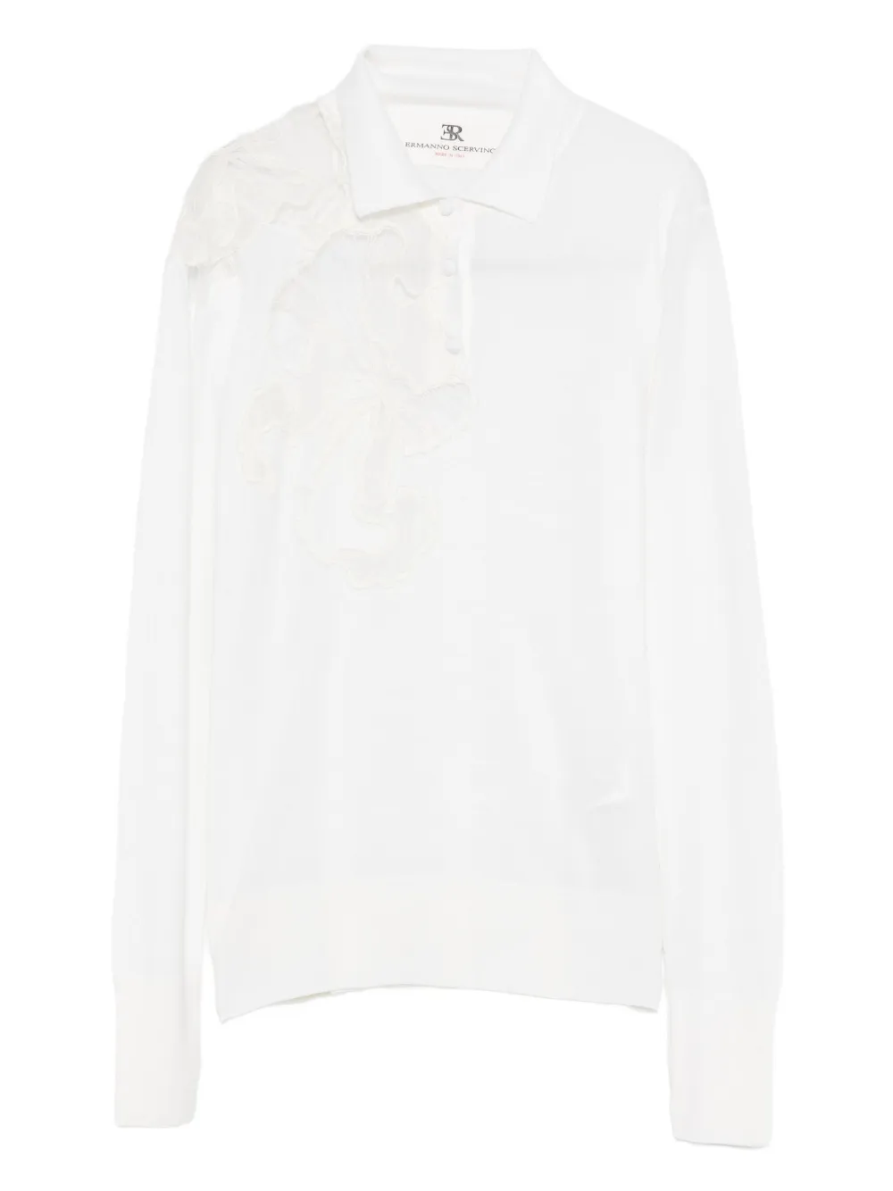 Рубашка поло с кружевом Ermanno Scervino, белый
Рубашка поло с кружевом Ermanno Scervino, белый