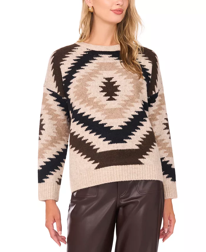 Женский уютный свитер с круглой горловиной и длинным рукавом в стиле ацтеков Vince Camuto, загар/бежевый
Женский уютный свитер с круглой горловиной и длинным рукавом в стиле ацтеков Vince Camuto, загар/бежевый