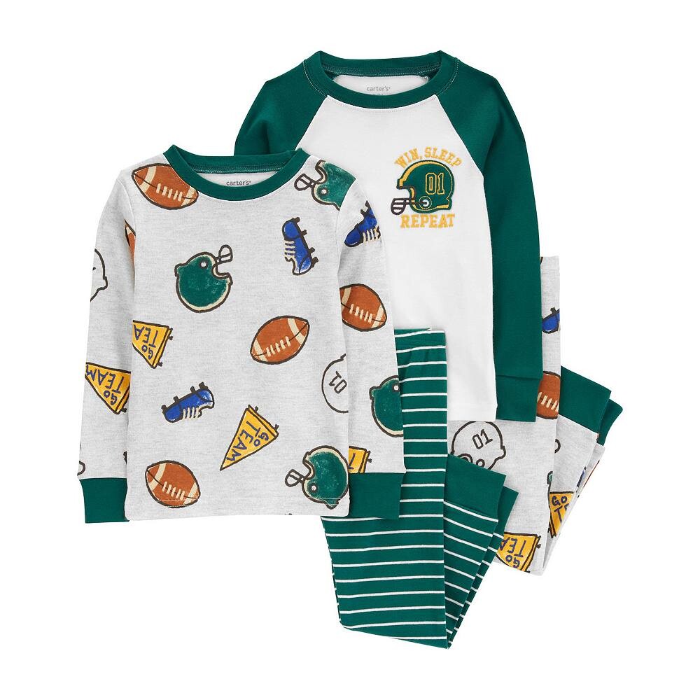 Спортивный облегающий пижамный комплект Carter's из 4 предметов для мальчиков и малышей: топ и пижамные штаны, цвет Sports
Спортивный облегающий пижамный комплект Carter's из 4 предметов для мальчиков и малышей: топ и пижамные штаны, цвет Sports