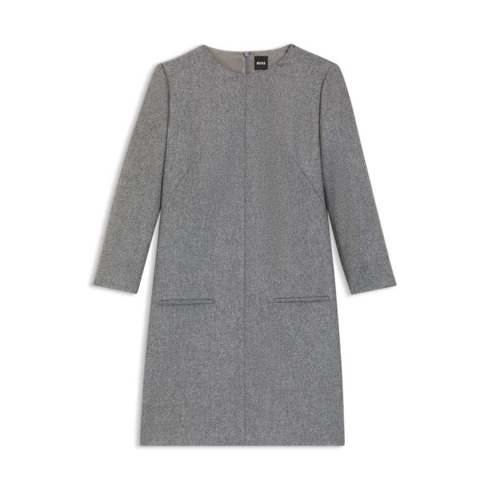 Фланелевое платье с прорезными карманами BOSS, светло-серый
Фланелевое платье с прорезными карманами BOSS, светло-серый