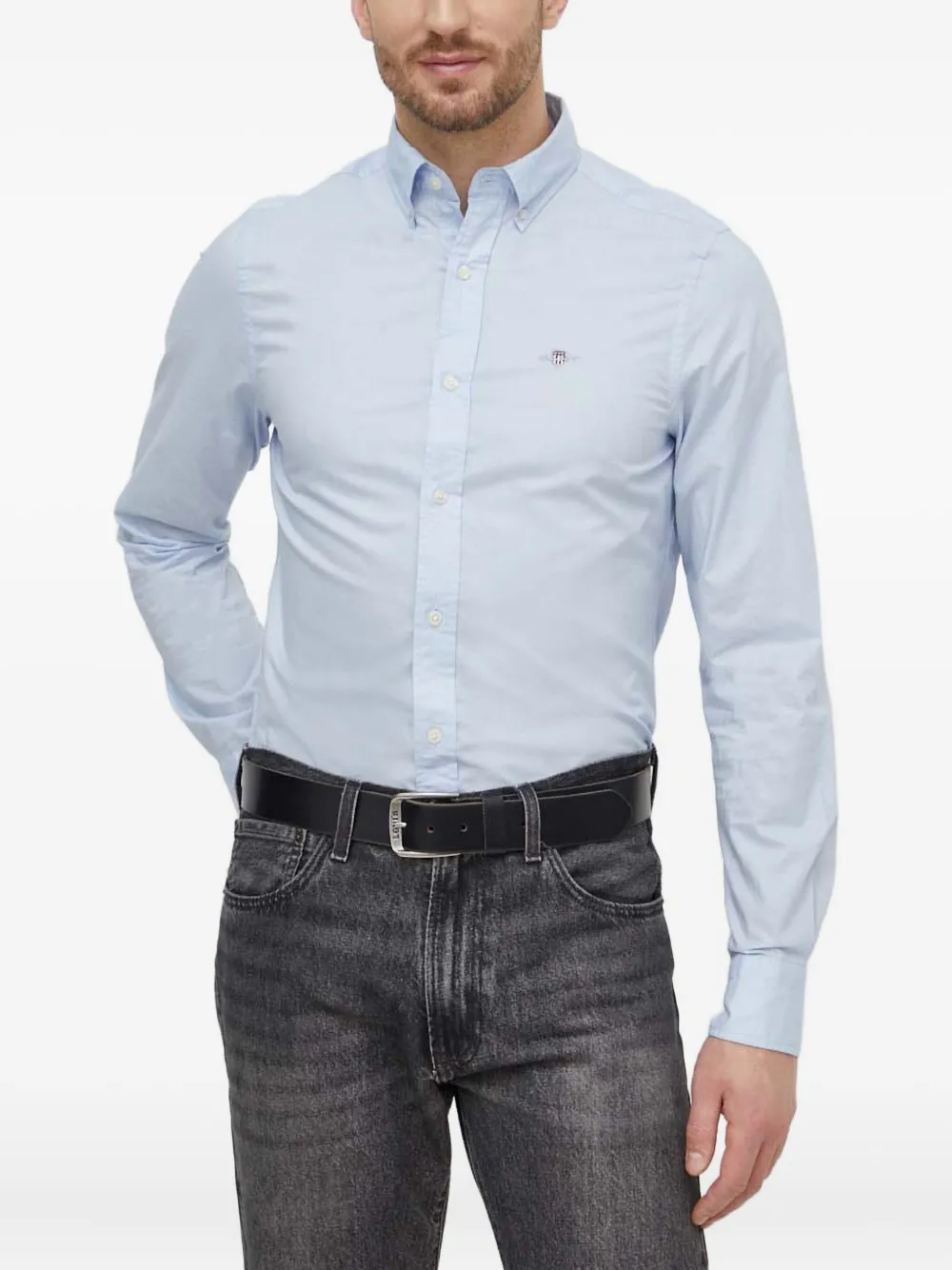 Рубашка с вышитым логотипом Gant, синий
Рубашка с вышитым логотипом Gant, синий