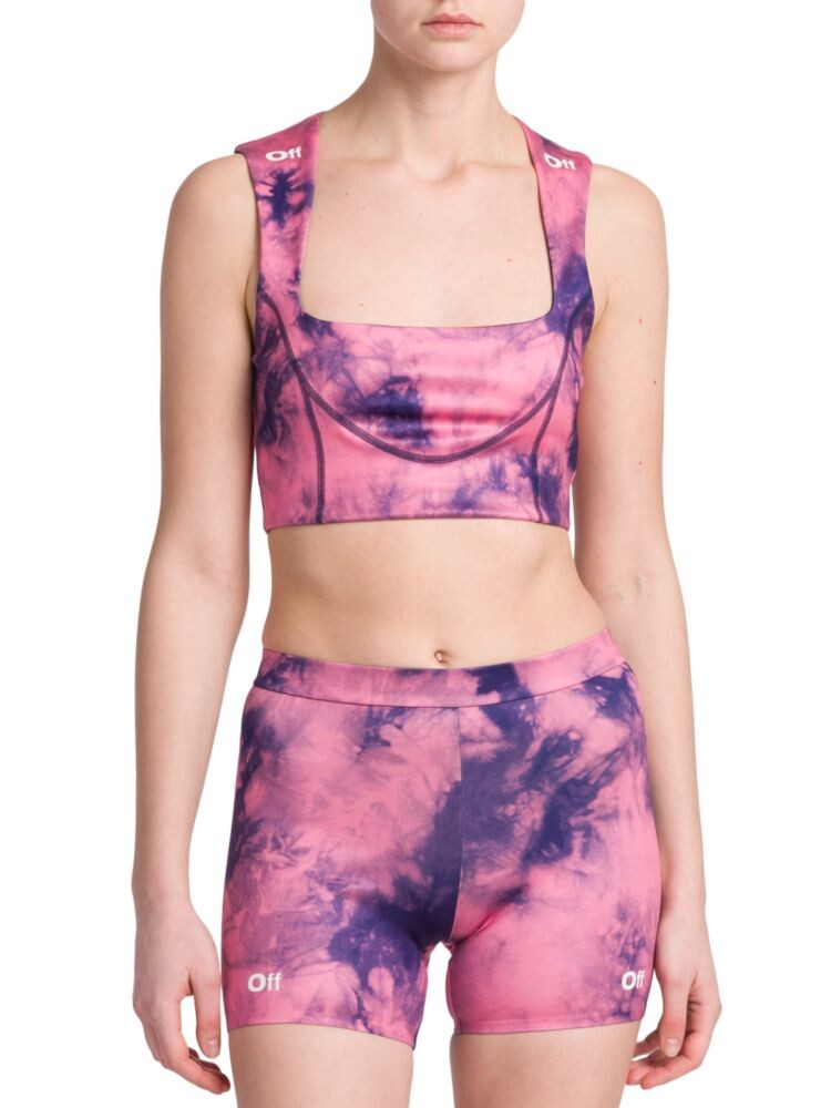 Укороченный топ с логотипом тай-дай Off-White, цвет Pink Blue
Укороченный топ с логотипом тай-дай Off-White, цвет Pink Blue