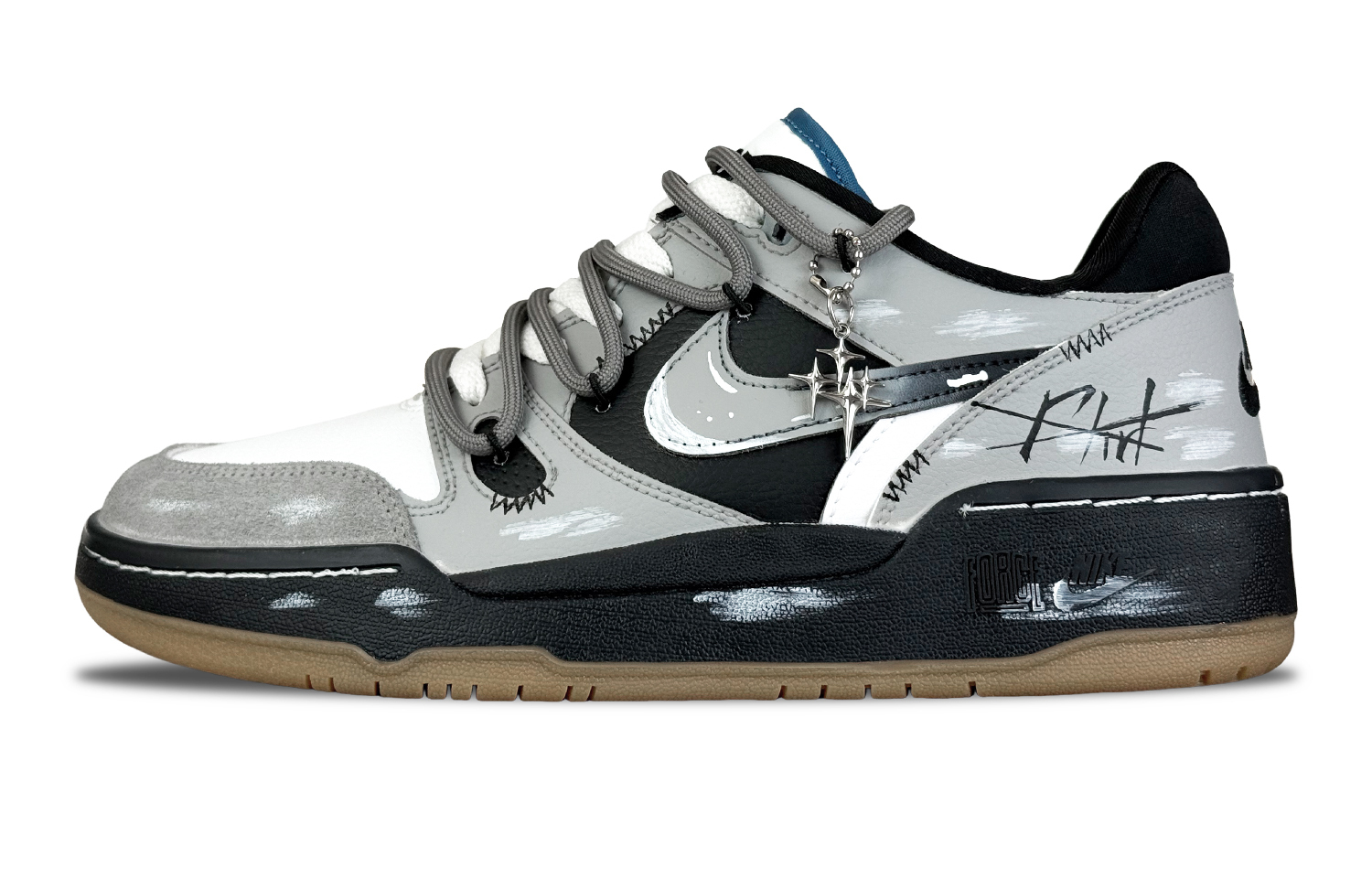 Nike Кроссовки для скейтбординга Full Force Low Maris Sal Fantasy, Radiant Ash Low top, мужские, черный и серый
Nike Кроссовки для скейтбординга Full Force Low Maris Sal Fantasy, Radiant Ash Low top, мужские, черный и серый