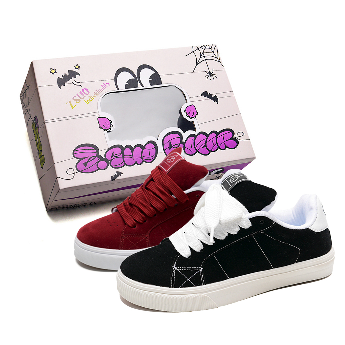 Z.SUO Низкие противоскользящие износостойкие легкие скейтерские кроссовки унисекс непарные черно-красные, цвет Black Red Mismatched
Z.SUO Низкие противоскользящие износостойкие легкие скейтерские кроссовки унисекс непарные черно-красные, цвет Black Red Mismatched