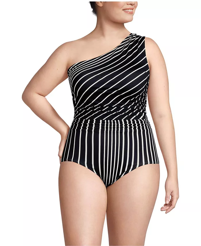 Женский топ-мидкини с драпировкой и одним плечом Lands' End, черный
Женский топ-мидкини с драпировкой и одним плечом Lands' End, черный