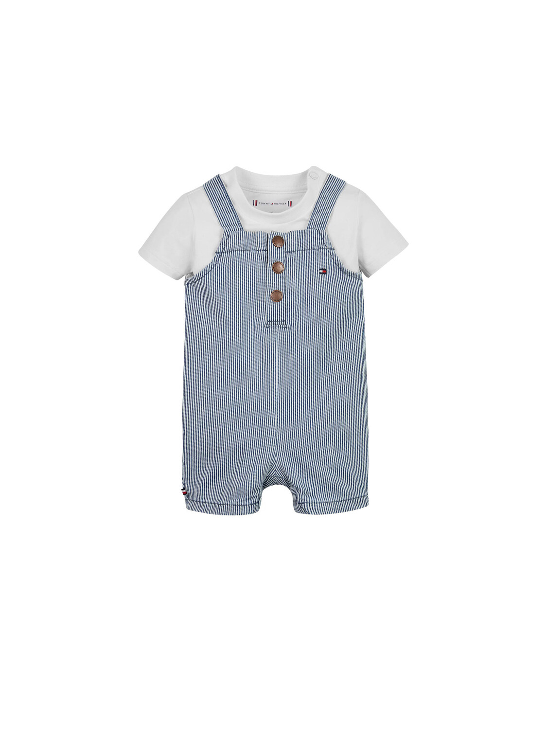 Футболка hilfiger salopette con t-shirt per neonati Tommy, белый 
Футболка hilfiger salopette con t-shirt per neonati Tommy, белый