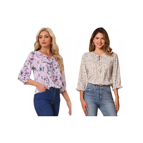 2 упаковки женских блузок с цветочным принтом и бантом на воротнике Inspire Chic, Dusty Purple Beige Red
2 упаковки женских блузок с цветочным принтом и бантом на воротнике Inspire Chic, Dusty Purple Beige Red