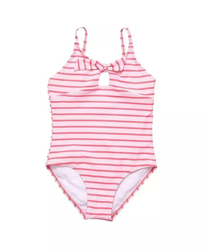 Экологичный купальник с бантиком в коралловую полоску для малышей и девочек Snapper Rock, розовый
Экологичный купальник с бантиком в коралловую полоску для малышей и девочек Snapper Rock, розовый
