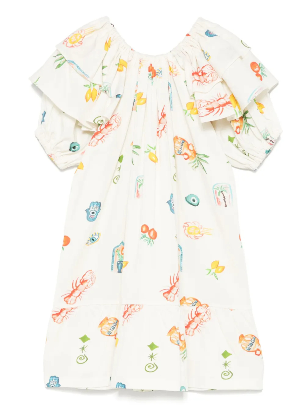 Платье с оборками и принтом Andorine, белый
Платье с оборками и принтом Andorine, белый