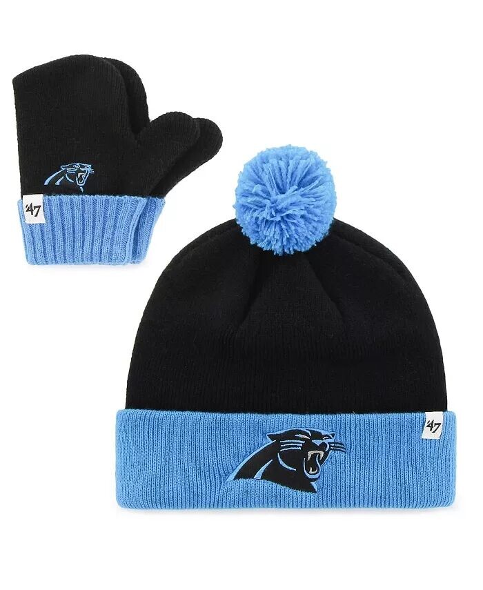 Черно-синяя вязаная шапка с манжетами для малышей Carolina Panthers Bam Bam с помпоном и варежками для малышей '47 Brand
Черно-синяя вязаная шапка с манжетами для малышей Carolina Panthers Bam Bam с помпоном и варежками для малышей '47 Brand