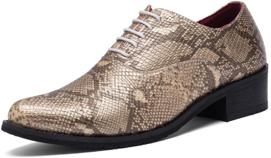 Мужские классические оксфорды - реалистичный узор под змеиную кожу, удобные в носке, комфортные и не утомляют ноги Hawecobo, золотой
Мужские классические оксфорды - реалистичный узор под змеиную кожу, удобные в носке, комфортные и не утомляют ноги Hawecobo, золотой