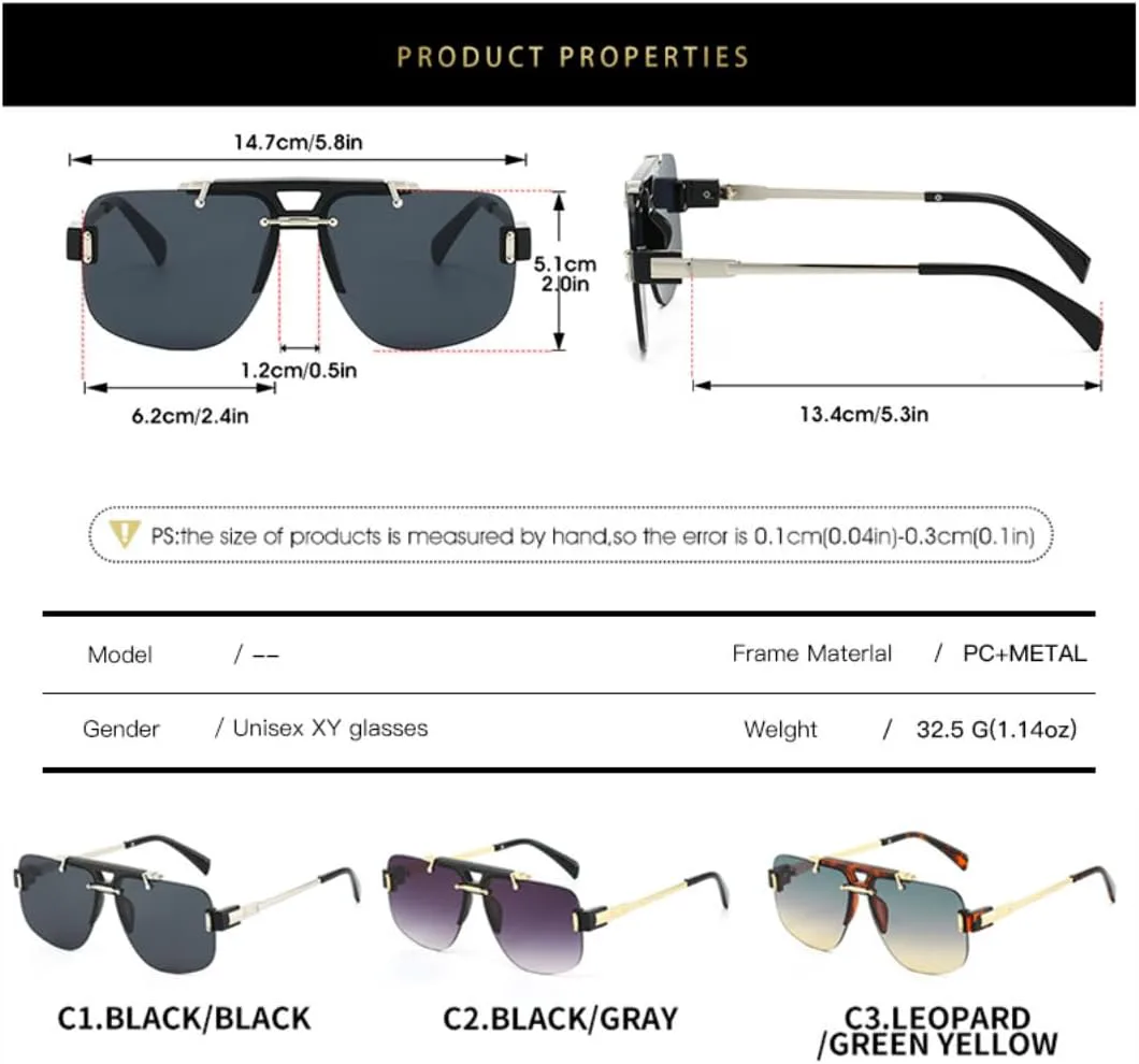 Классические солнцезащитные очки в полуободковой оправе для женщин и мужчин, винтажные, большие, в стиле панк, с металлическим блеском, роскошные TVTBBVV, Green Tea
Классические солнцезащитные очки в полуободковой оправе для женщин и мужчин, винтажные, большие, в стиле панк, с металлическим блеском, роскошные TVTBBVV, Green Tea