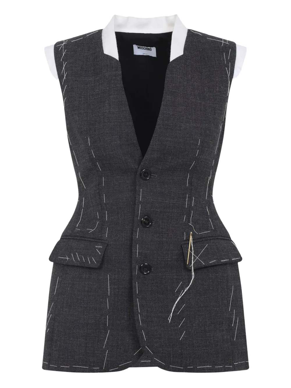 Жилет с отделкой по индивидуальному заказу Moschino, серый
Жилет с отделкой по индивидуальному заказу Moschino, серый