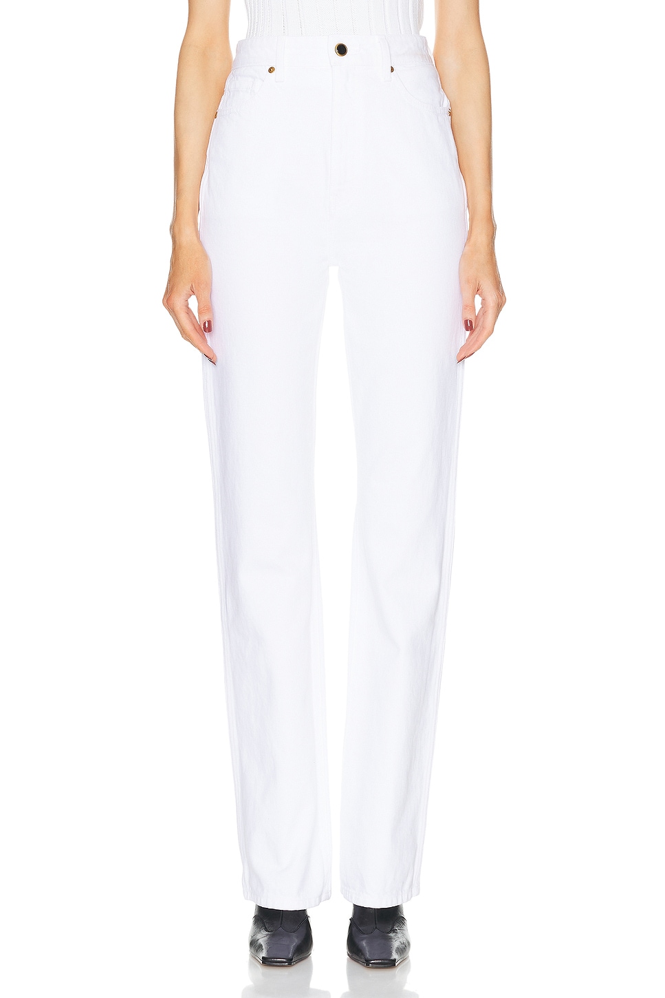 Джинсы Danielle с прямыми штанинами Khaite, White
Джинсы Danielle с прямыми штанинами Khaite, White