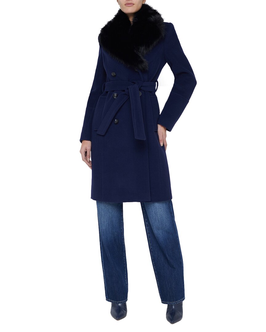 L'AGENCE Tristan Приталенное пальто из шерстяной смеси, синий 
L'AGENCE Tristan Приталенное пальто из шерстяной смеси, синий