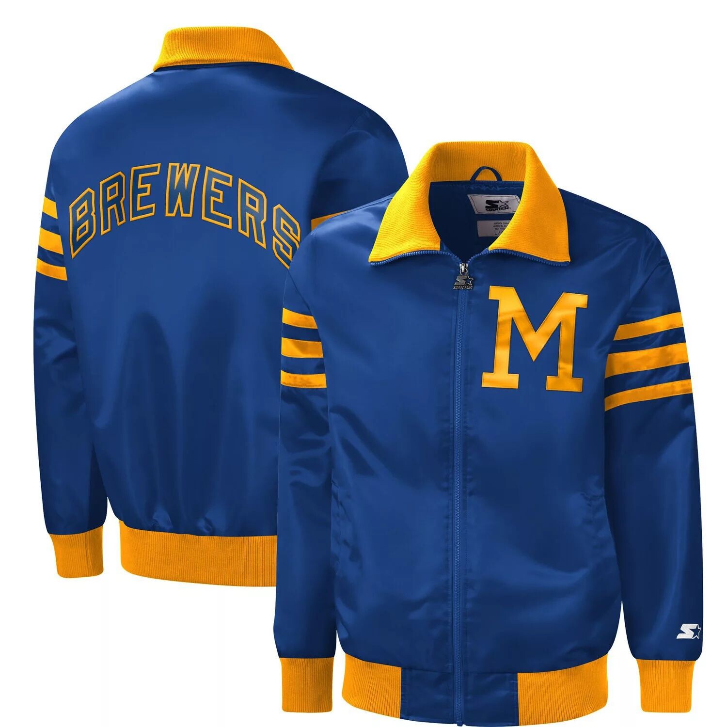 Мужская университетская куртка с молнией во всю длину Royal Milwaukee Brewers The Captain III Starter
Мужская университетская куртка с молнией во всю длину Royal Milwaukee Brewers The Captain III Starter