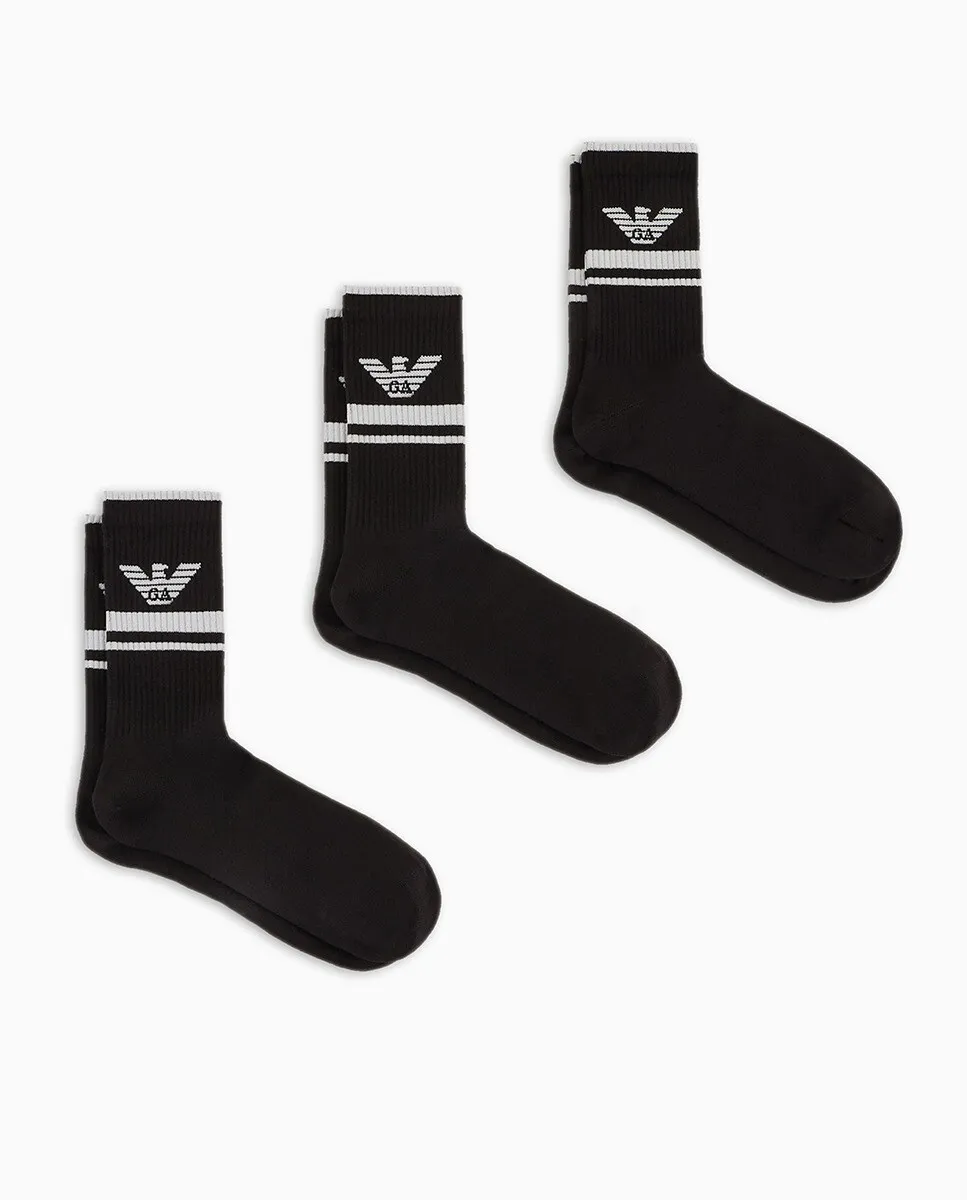 Упаковка из трех пар мужских носков Armani, черный
Упаковка из трех пар мужских носков Armani, черный