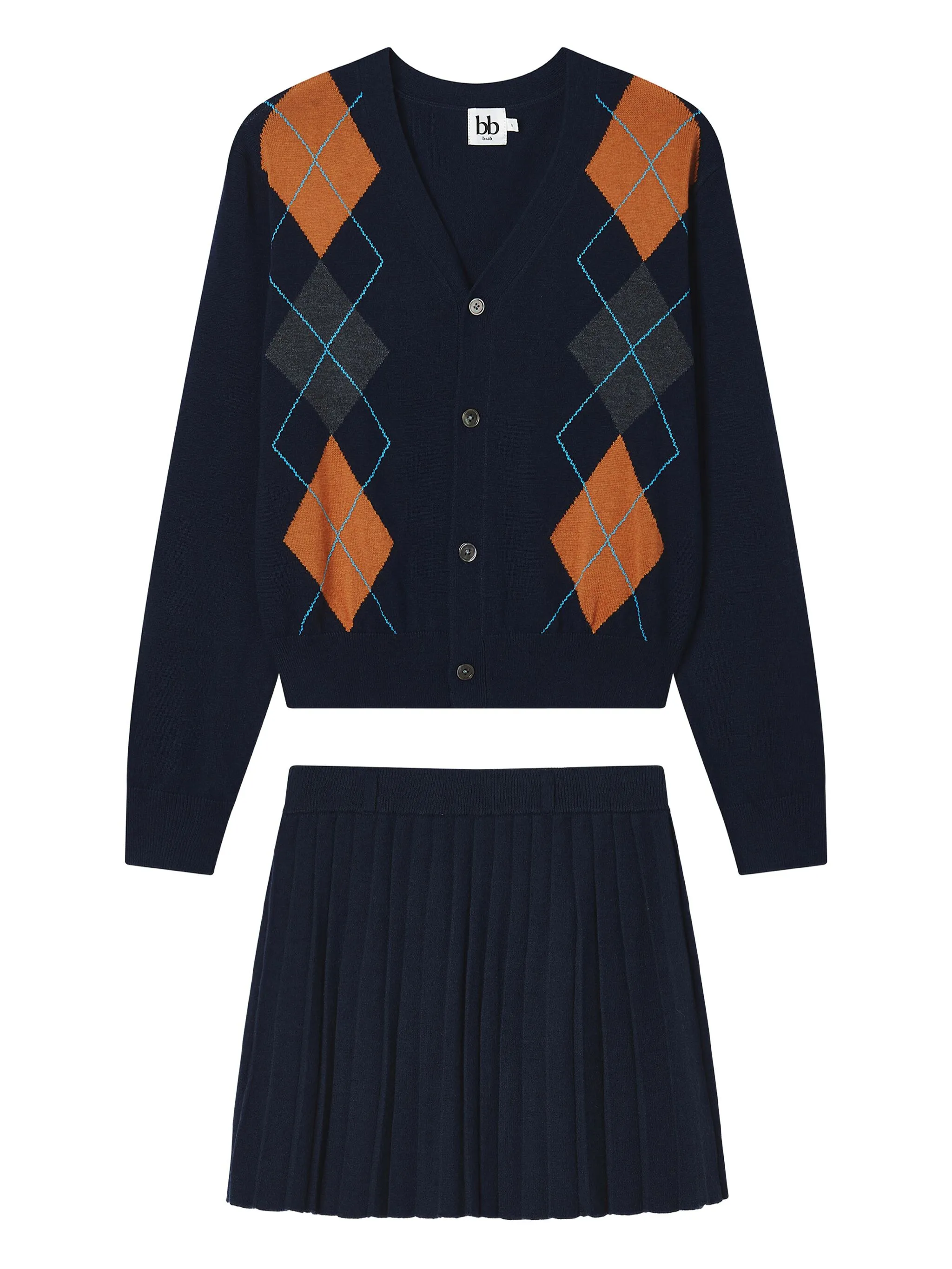 Комплект с плиссированной мини-юбка B+Ab, синий
Комплект с плиссированной мини-юбка B+Ab, синий