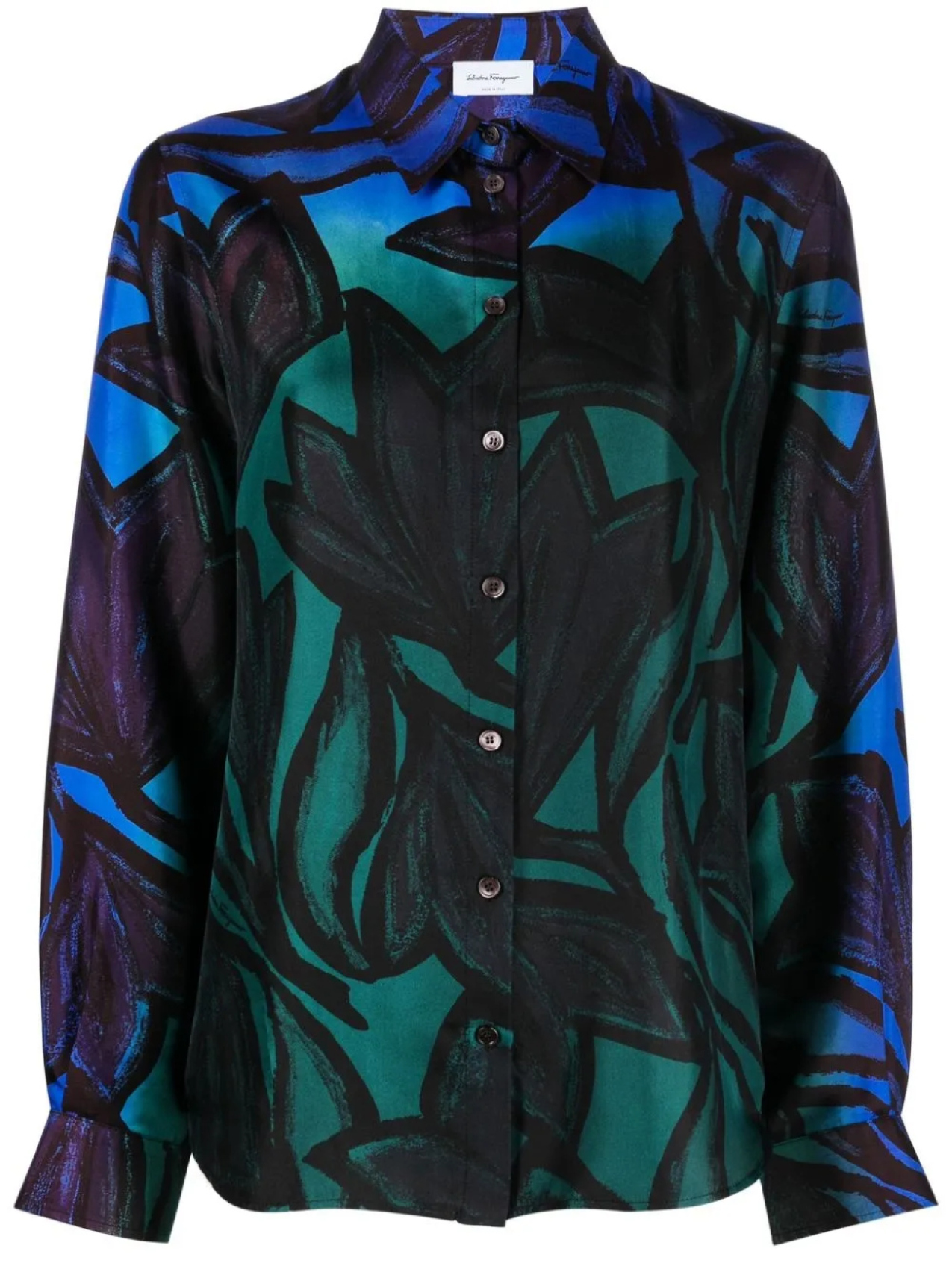 Ferragamo шелковая рубашка с графичным принтом, черный
Ferragamo шелковая рубашка с графичным принтом, черный