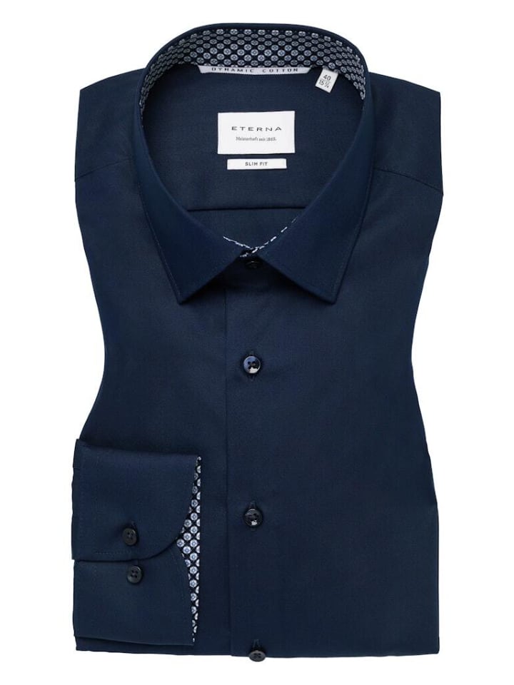 Рубашка с длинными рукавами темно-синего цвета Eterna
Рубашка с длинными рукавами темно-синего цвета Eterna