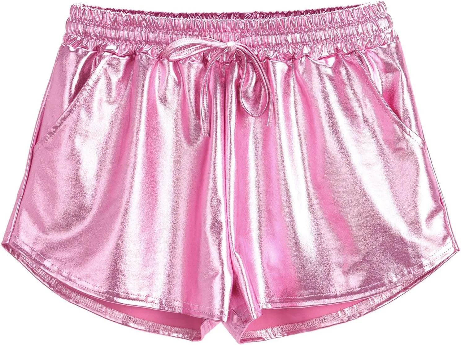 Металлические шорты для женщин Hot Sparkly с эластичным шнурком и карманами
Металлические шорты для женщин Hot Sparkly с эластичным шнурком и карманами