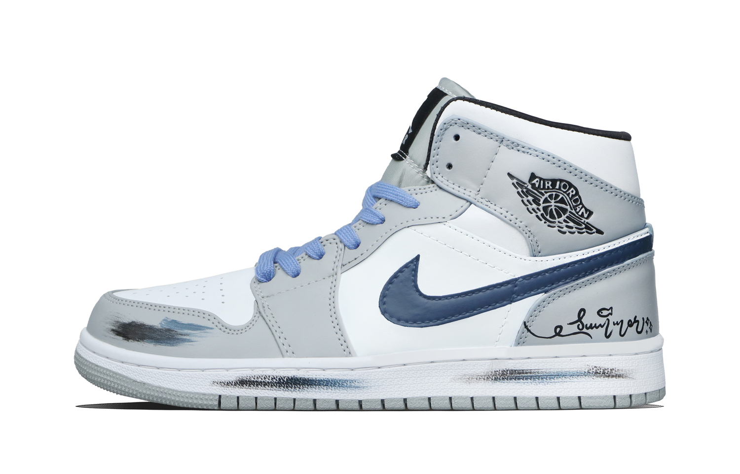 Jordan Air 1 Navy Blue Script Abrasion Resistant Mid top Vintage Basketball Shoes Unisex Blue
Jordan Air 1 Navy Blue Script Abrasion Resistant Mid top Vintage Basketball Shoes Unisex Blue