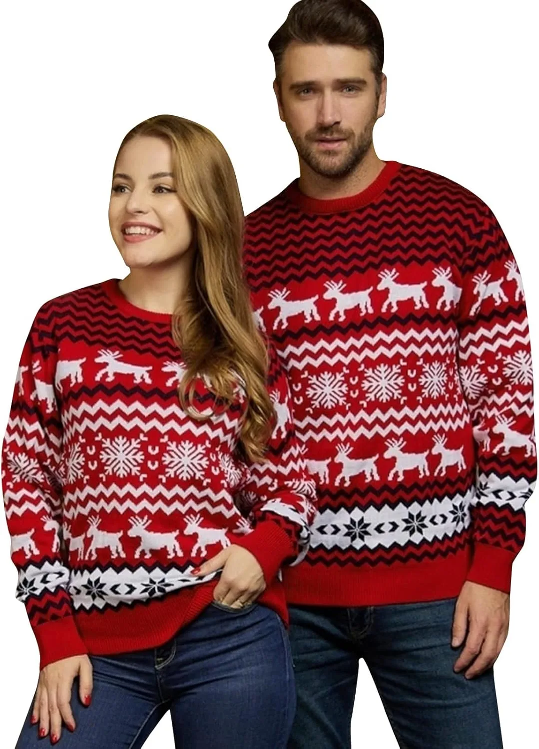 Свитер рождественский для пары с оленями и снежинками Qmlyev
Свитер рождественский для пары с оленями и снежинками Qmlyev