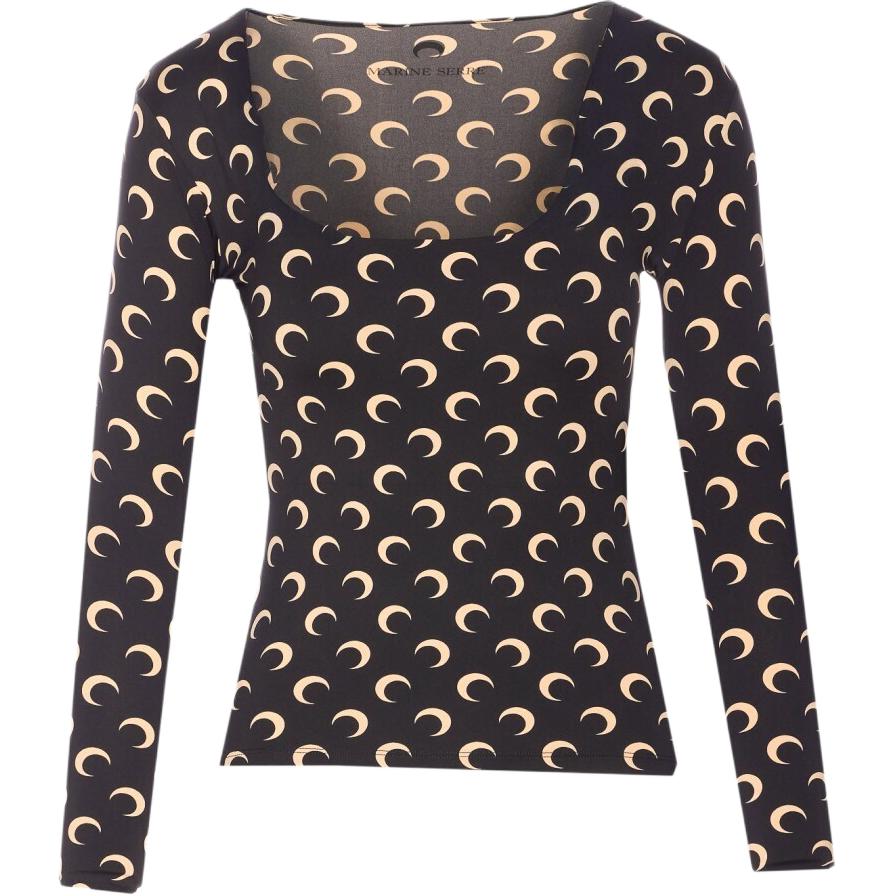 Топ с лунным принтом Marine Serre, черный
Топ с лунным принтом Marine Serre, черный