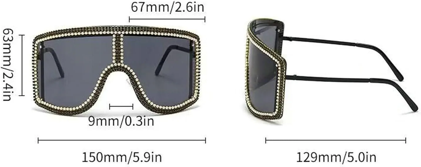 COTIA Большие солнцезащитные очки-щитки с бриллиантовыми стразами, цельные, модные, в стиле панк, квадратные, без оправы, металлические, ветрозащитные, Grey
COTIA Большие солнцезащитные очки-щитки с бриллиантовыми стразами, цельные, модные, в стиле панк, квадратные, без оправы, металлические, ветрозащитные, Grey