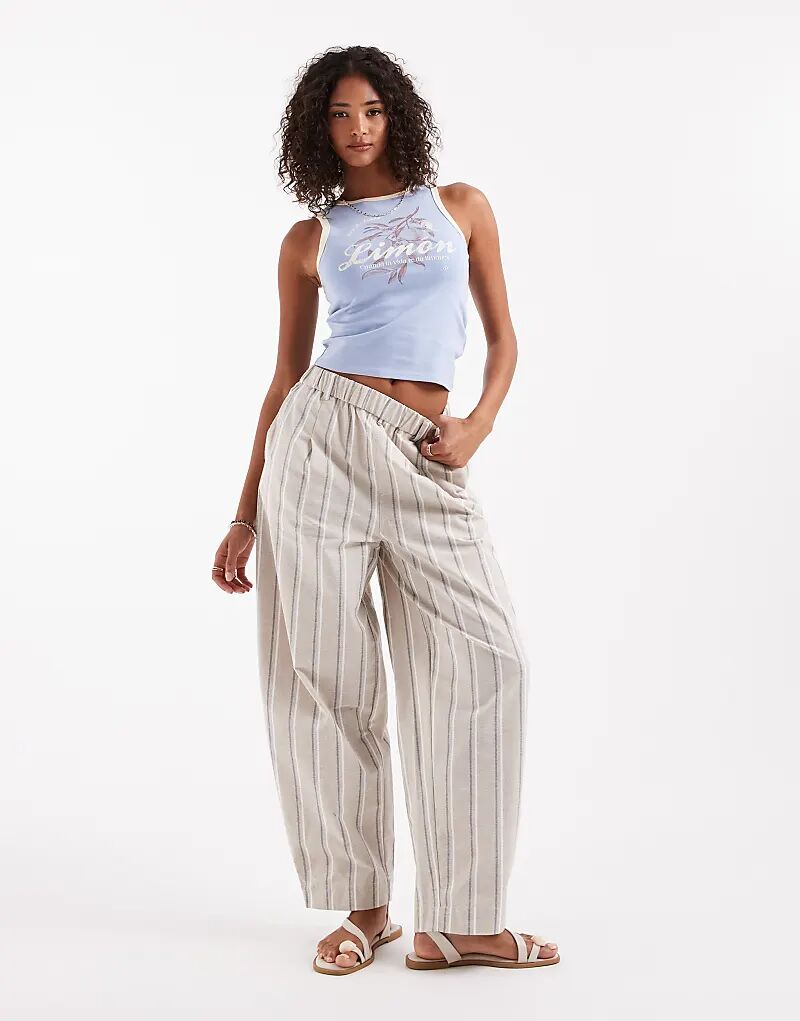 Брюки-бочонки из льняного материала ASOS DESIGN в нейтральную полоску
Брюки-бочонки из льняного материала ASOS DESIGN в нейтральную полоску